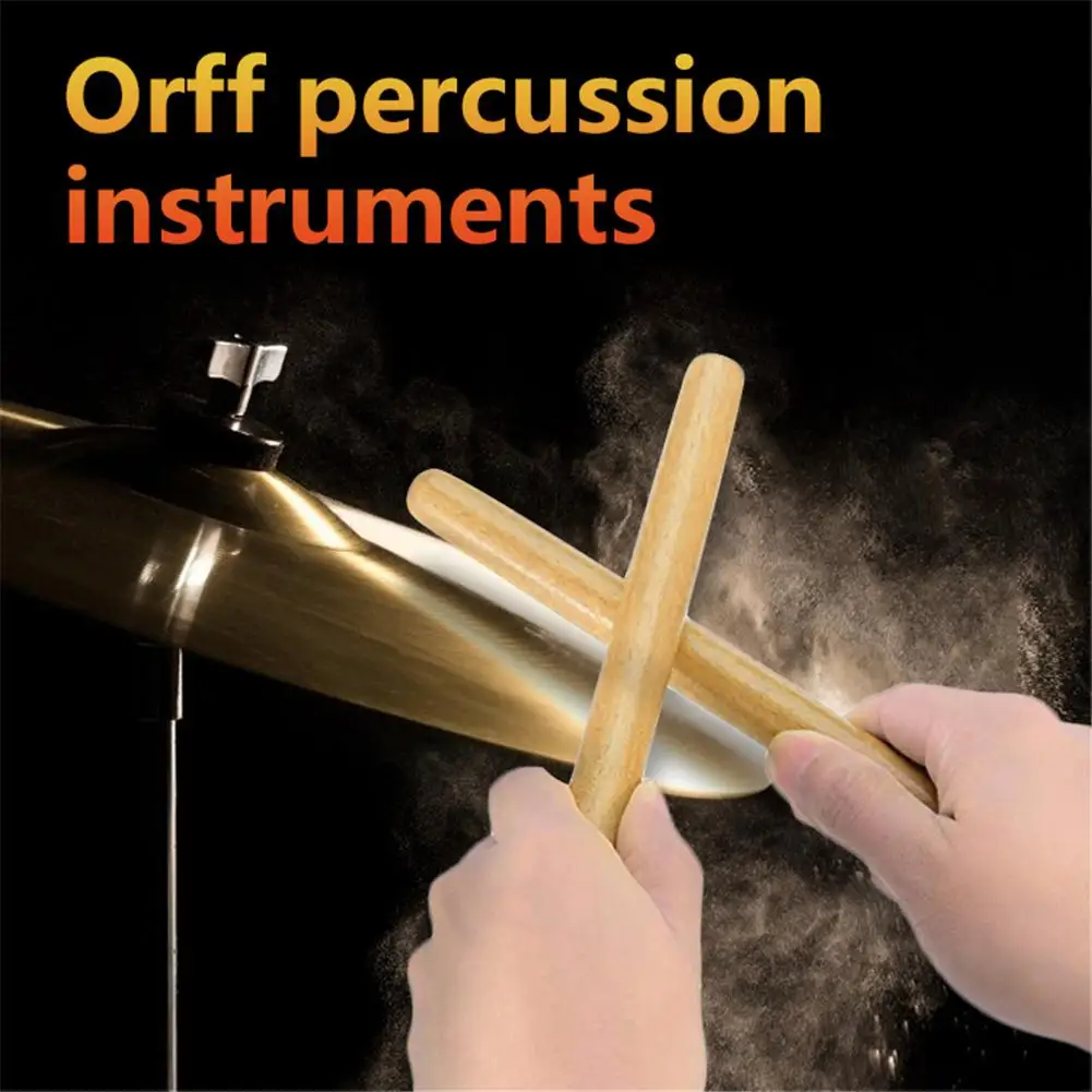 2 Pairs Classical Solid Hardwood Claves Percussion Instrument 8 Inch Rhythm Sticks with a Carry Bag Wood Claves Musical Sticks