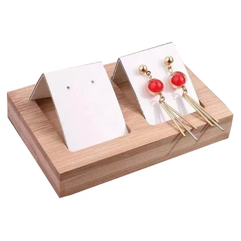 

Decorative Business Bamboo Desktop Ear Stud Store Holder Jewelry Dispay Earring Stand Rack Shop Storage Case Craft Table