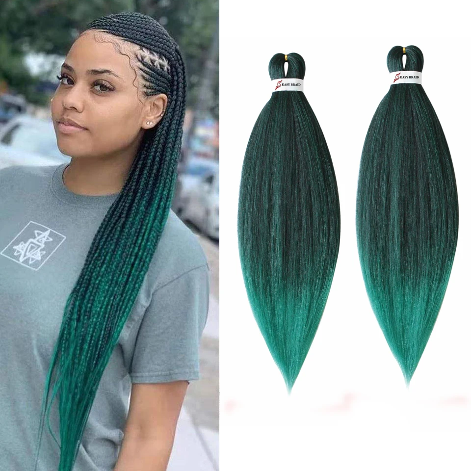 Pre Stretched Ombre Braiding Hair Easy Jumbo Braids Hair Synthetic Crochet  Braid Hair Extensions - Synthetic Braiding Hair(for Black) - AliExpress