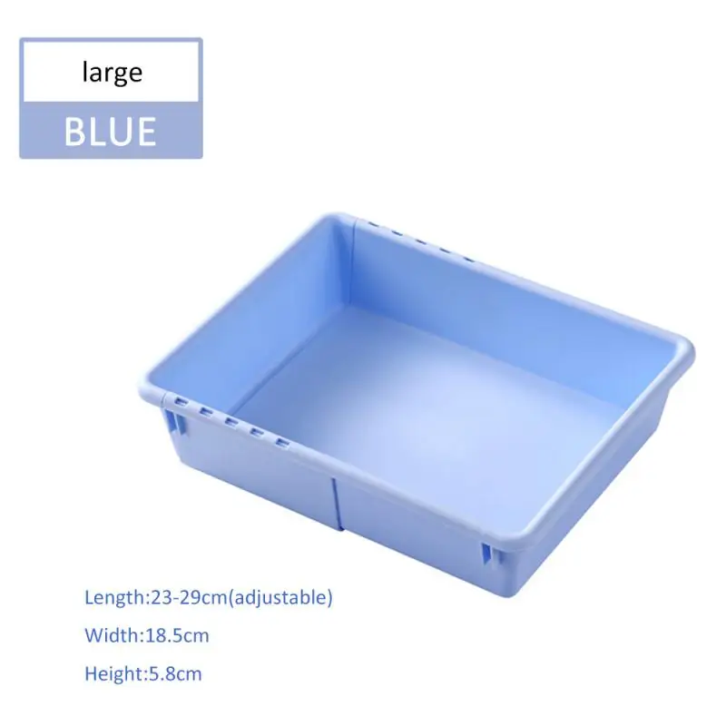 Многофункциональная телескопическая сетка для хранения туалетный столик ящик отсек бытовые ящики сортировочный ящик Органайзер для хранения - Цвет: Blue large