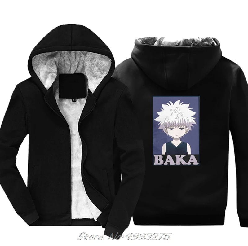 Охотник х Охотник толстовки Killua Zoldyck Baka классический комикс аниме Япония Мода шерсть лайнер куртка утепленные толстовки