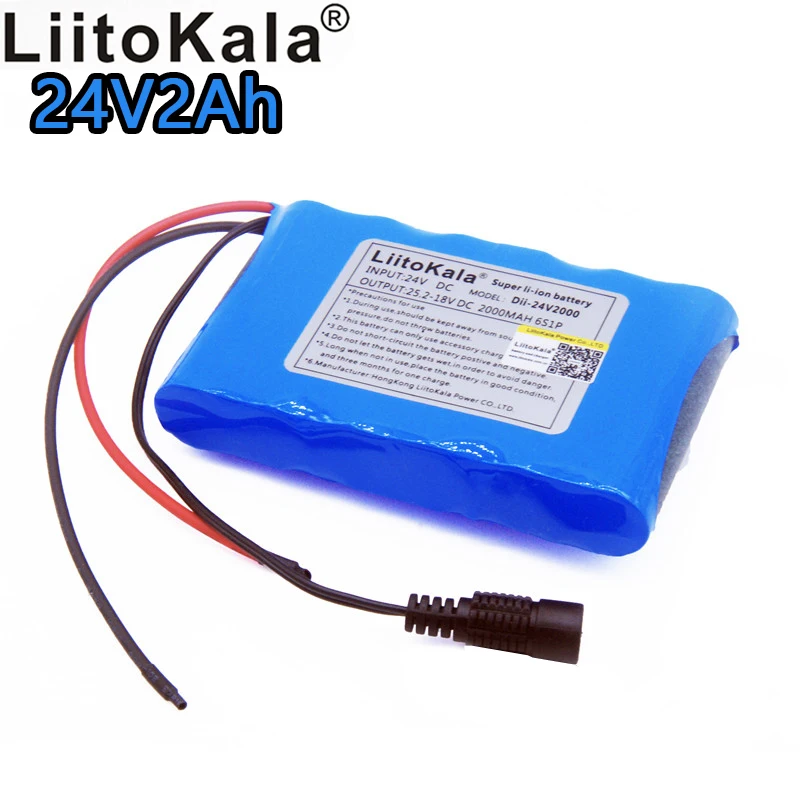 Liitokala 24V2ah аккумулятор 18650 2000mAh литий-ионный аккумулятор 6S1P 15A высокомощный BMS источник питания для аудио