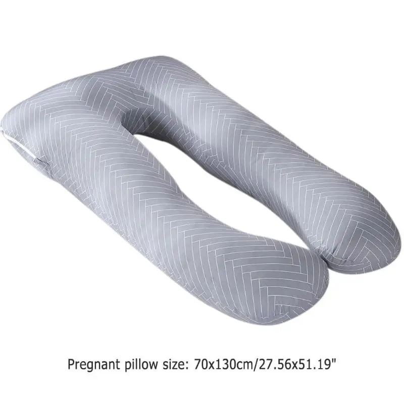 Мягкая полосатая Подушка для сна для беременных женщин, u-образная Подушка для беременных, многофункциональная подушка с принтом для беременных женщин