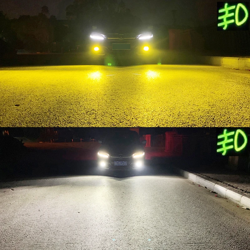 BraveWay LED птф 3000K + 6500K H1 H3 Светодиодный светильник H7 H8 H11 светодиодный двойной