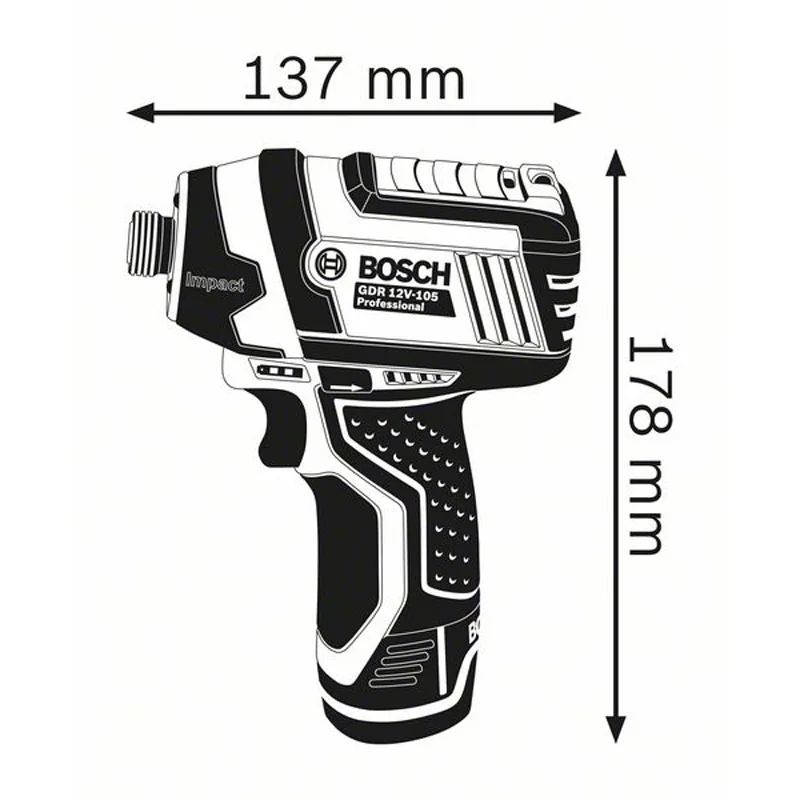 Bosch GDR 12 LI 12V (2x2 0 Ah батареи) Беспроводная электрическая отвертка ударный драйвер