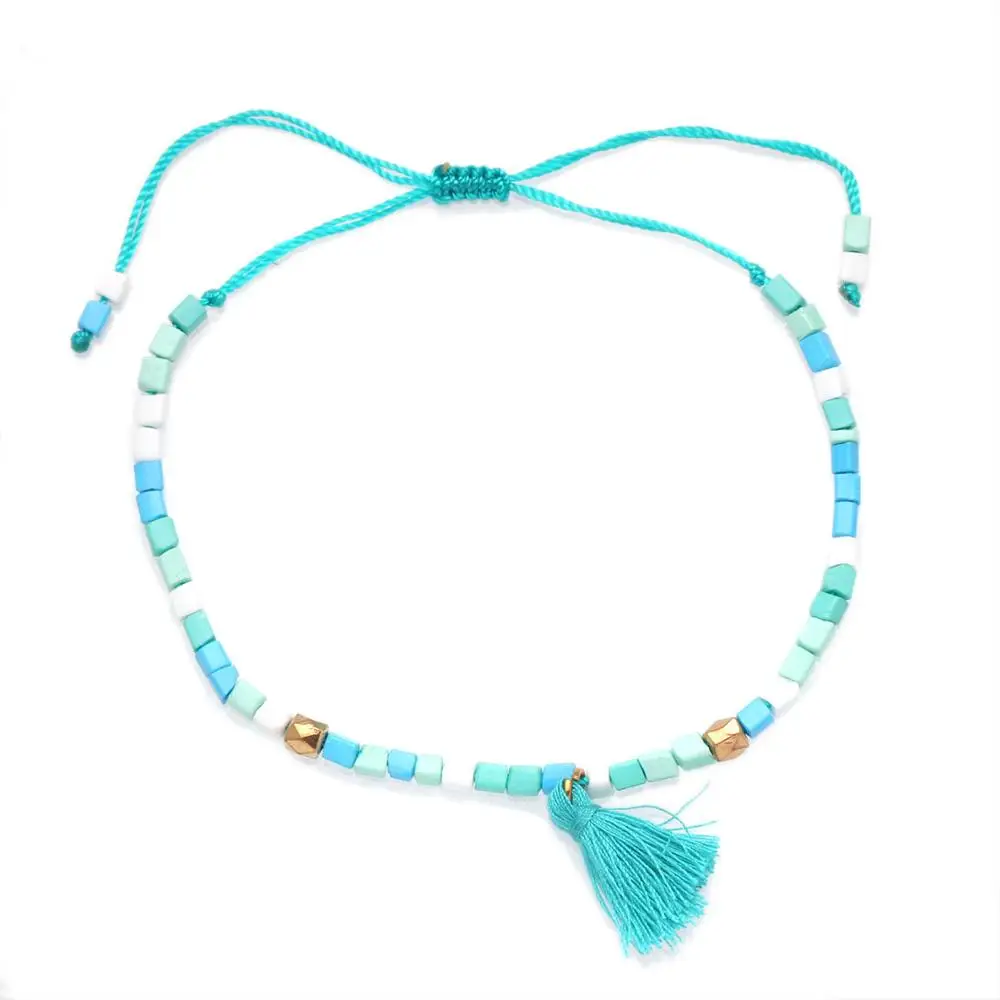 Multicolor Beads Tassels Adjustable Anklet Women Girl 2020 New Fashion Hot Sale String Handmade Summer Beach Jewelry Present Multicolor Beads Tassels Adjustable Anklet Women Girl 2020 New Fashion Hot Sale String Handmade Summer Beach Jewelry Present