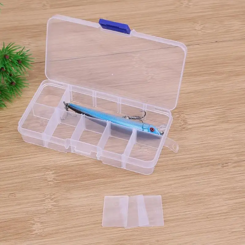 

10 Grid Fish Lure Storage Case Fly Fishing Lure Spoon Hook Bait Tackle Connector Case Box Waterproof Fishing Tackle Boxes Pesca