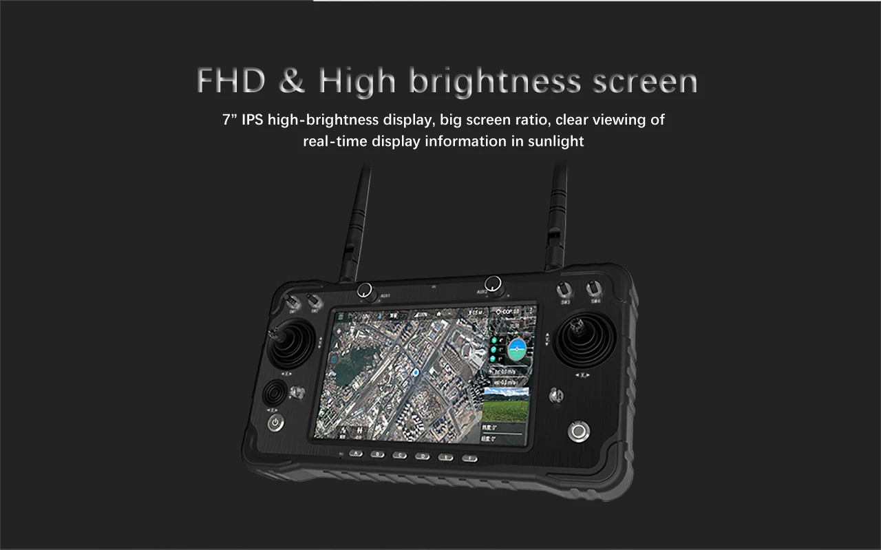 FHD & High brightness screen 7" IPS high-brightness display, screen