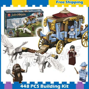 

448pcs Potter Magic Movie Serices Beauxbatons Carriage: Arrival at Hogwarts 11347 Model Building Blocks Toy Compatible with Lago