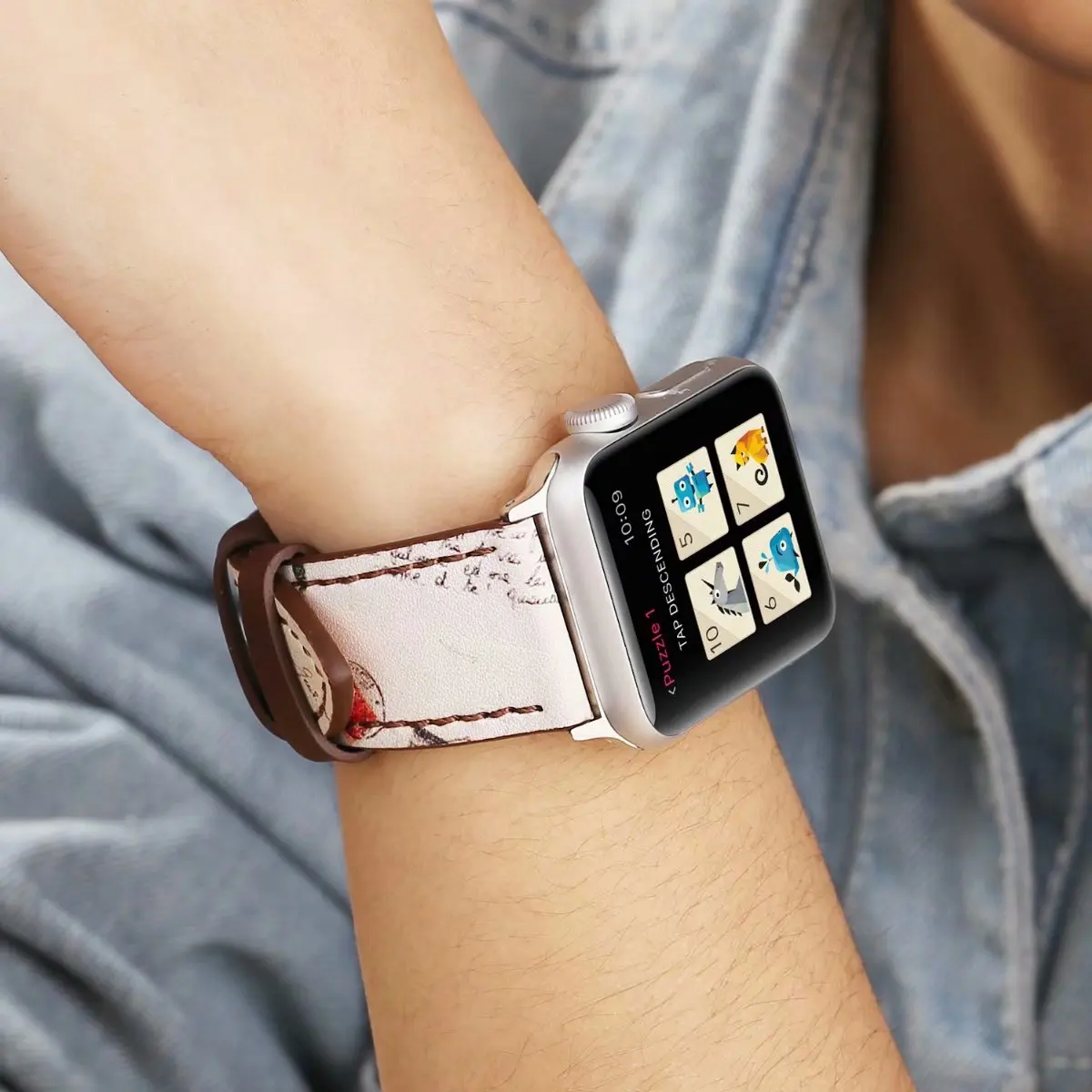 Кожаный ремешок для часов для apple Watch band 44/40 мм Браслет apple watch 42/38 мм для наручных часов iwatch, 4, версия 1, 2, 3, ремешок correa apple watch 5
