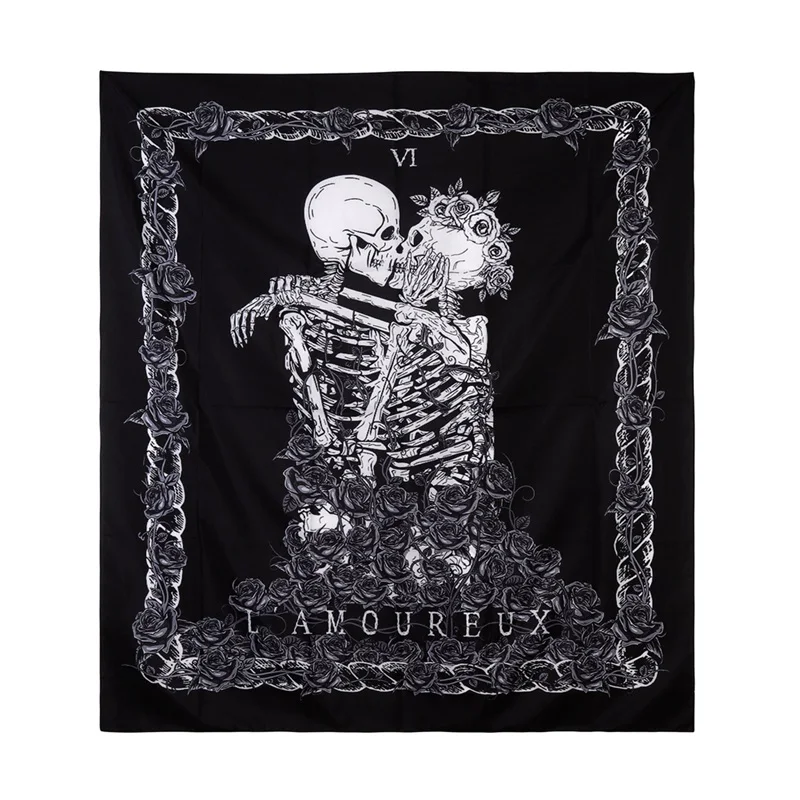 Креативный парный любовник череп живопись гобелен семь звезд медитация гобелен с изображением скелета йога коврик одеяло настенный гобелен с мандалой
