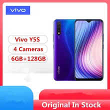 Vivo Y5S 4G LTE мобильный телефон Helio P65 Android 9,0 6,5" ips 2340x1080 6 Гб ram 128 ГБ rom 16,0 Мп 4 камеры отпечаток пальца