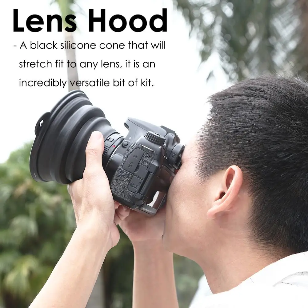

Reflection-free Collapsible Silicone Lens Hood Ultimate Lens Cover Anti-glass Lens Hood For Camera Images Videos Photographers