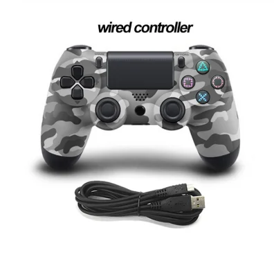 Bluetooth беспроводной/проводной джойстик для PS4 PS3 DualShock4 контроллер подходит для консоли mando для Playstation геймпад джойстик - Цвет: Wired army gray