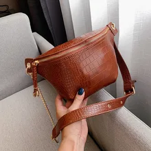 Модная женская крокодиловая сумка через плечо, модная полиуретановая сумка на пояс, Женская нагрудная сумка, модная текстурная сумка-мессенджер