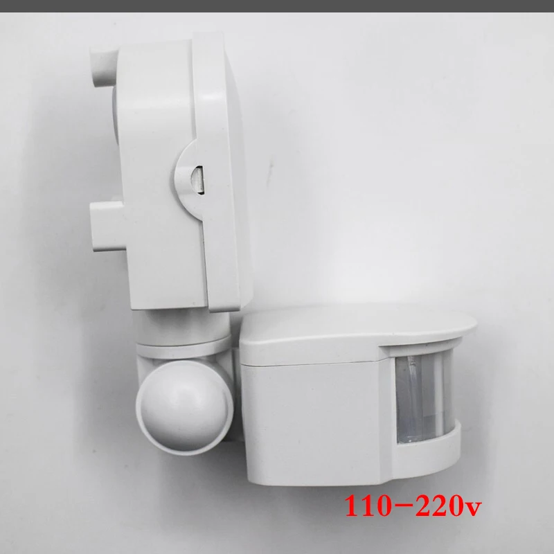 110-220v White Уличный настенный светильник с датчиком движения, светодиодный инфракрасный датчик движения RF180 градусов, переключатель датчика детектора AC110V~ 240V - Цвет: 110-220v White
