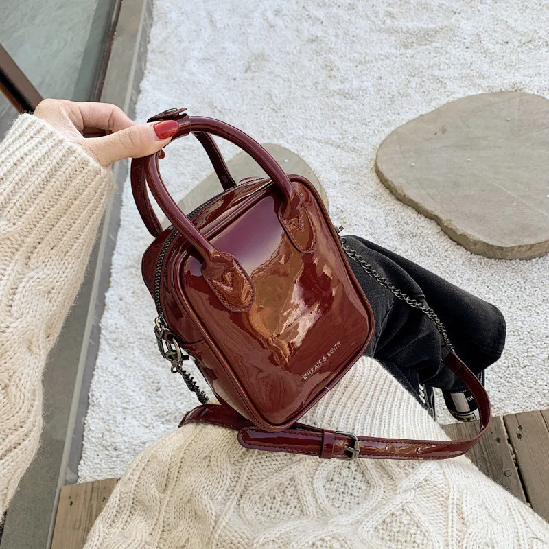 

Online Celebrity MORI Series Bag WOMEN'S Bag 2020 New Style Patent Leather Version Versatile Western Style Shoulder Bag Retro Fa