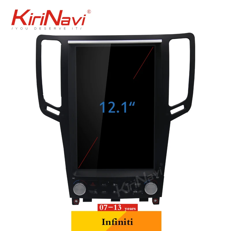 Автомобильный DVD плеер KiriNavi вертикальный экран Tesla 12 1 дюйма Din Android 9 0 для Infiniti G37 G35