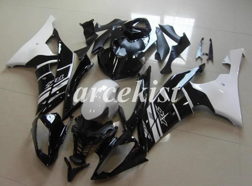 ABS литья под давлением Обтекатели комплект подходит для YAMAHA YZF-R6 2008- 08 09 10 11 12 13 14 15 16 Кузов Набор желтый черный - Цвет: black