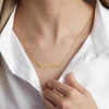 Collar de acero inoxidable para mujer, Gargantilla con placa con nombre y firma, estilo de escritura a mano, regalo para mujer ► Foto 2/6