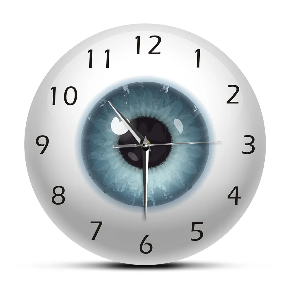 Beauty Contact Pupil Core Sight The Eye Eyeball with View Ophthalmology Mute Wall Clock Optical Store Novelty Watch Gift | Дом и сад