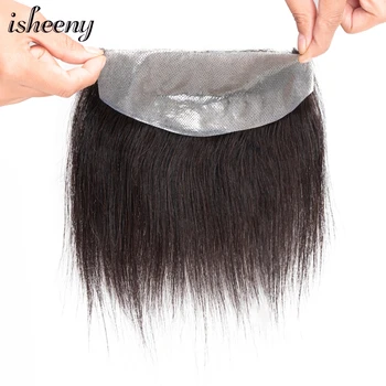 

Isheeny 7*15 D Style Men Hairline Toupee V-Loop Brazilian Virgin Human Hair Replacement System Toupee PU Skin For Men