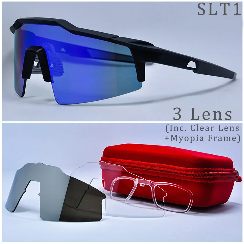 Новые велосипедные очки, очки с 3 линзами, поляризационные солнцезащитные очки с зеркальным покрытием UV400, велосипедные очки для горного велосипеда - Цвет: SLT1