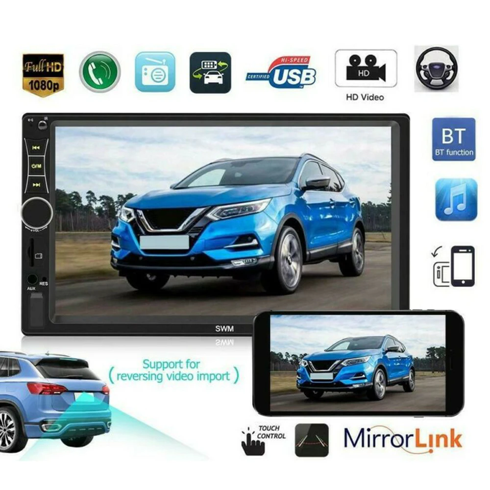 HD " двойной 2 DIN Автомобильный MP5 плеер Bluetooth Авторадио RDS AM FM радио USB автомобильный мультимедийный радио плеер