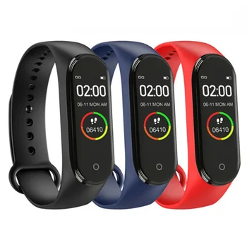 

M4 Color Screen Smart Bracelet Fitness Tracker Step Counter Blood Pressure Smart Waterproof Sports Wristband For Android IOS