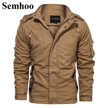 

2019 Winter Men's Jacket Hooded Thick Warm Casual Jacket Outdoor Cotton Fleece Wear-resistant Parkas Jacket Men Plus Size M--4XL