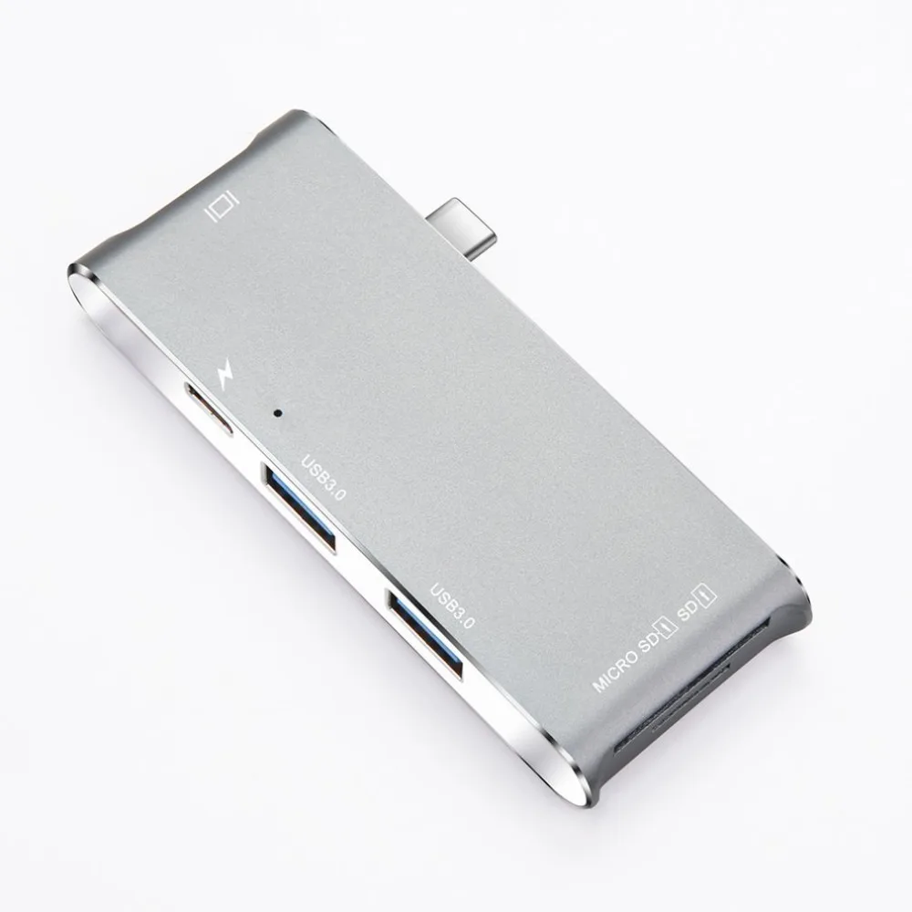 

YC204 Aluminum Alloy Type-C Hub USB 3.0 HUB Type-C 4K Video HD Output TF Card Reader usb-c hub Adapter for Apple MacBook