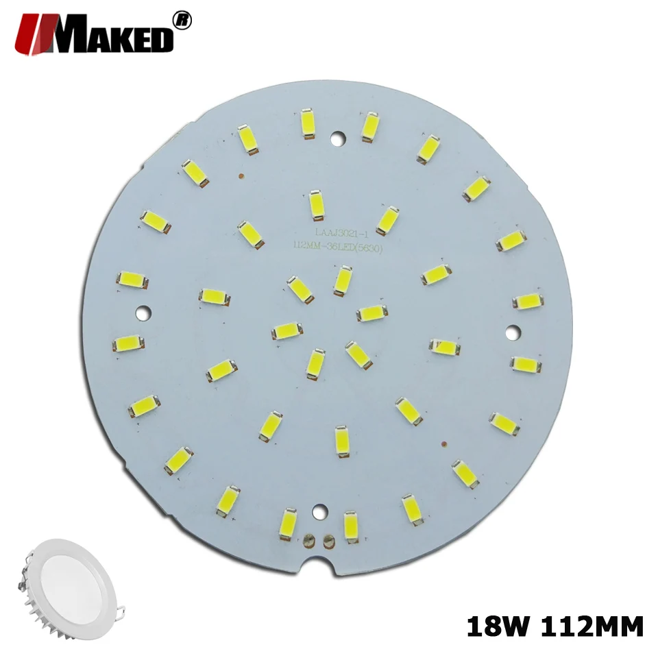 2/10/20Pc LED PCB 18W D112mm LED Downlight Aluminum Plate Lighting Heatsink SMD5730 110lm/W Round Light Source For Ceiling Lamps