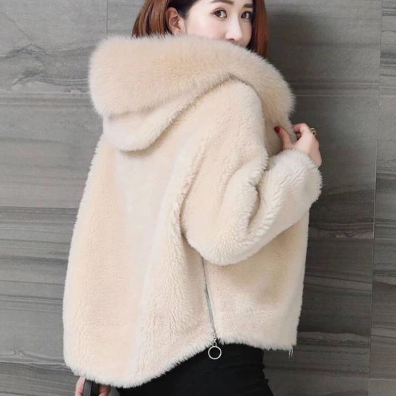 Man-made fur coat Women's Teddy Fox Faux jacket Casual fashion Short women's clothing winter Overcoat 2021 long puffer