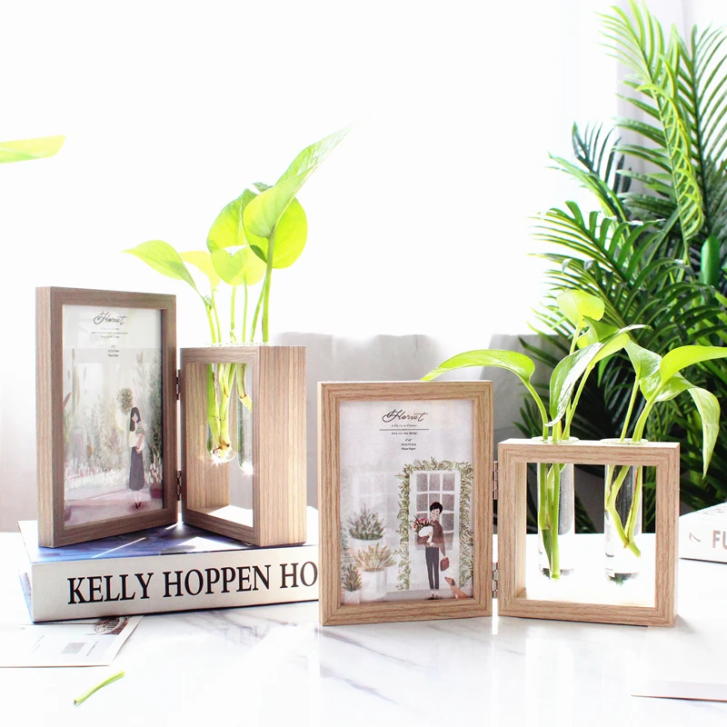 

Nordic 7 Inch Photo Frame Set Up Creative Personality 6 Inch Ins Double-sided Photo Hydroponic Frame Ornament Specimen Box