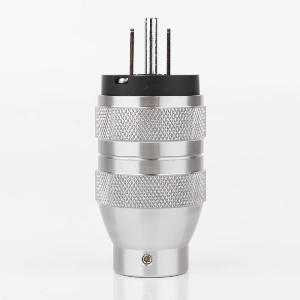 Preffair Hi-End P-201/C-201 Aluminium vergoldet/rhodiniert US-Netzstecker IEC C15-Anschluss für audiophiles DIY-Netzkabel – Detail 8