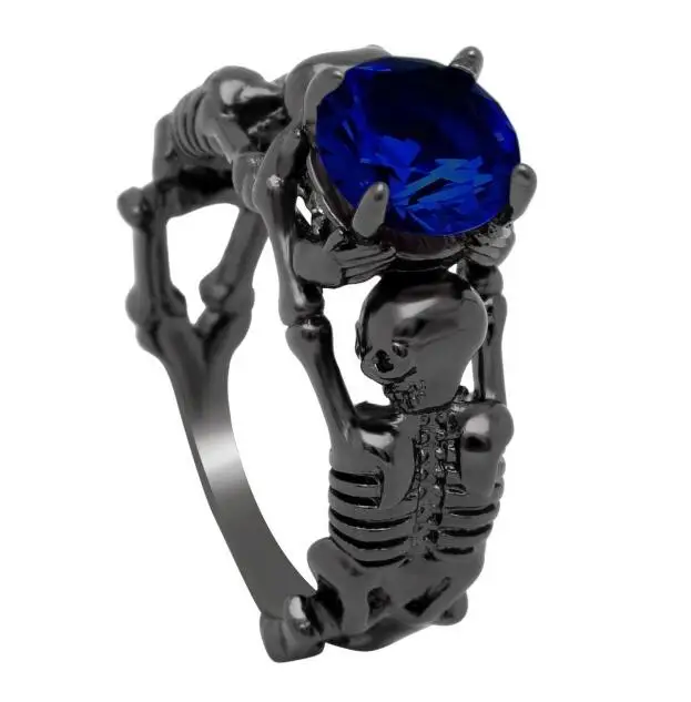 Призрак злой рука скелета с черепом CZ кольцо европейский и американский панк стиль моторный Байкер мужское кольцо череп мужские украшения - Цвет основного камня: Pic Show 13