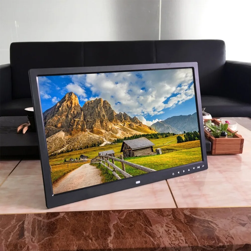 US $149.99 EUUS Plug 17 Inch HD Digital Photo Frame Electronic Album Front Touch Buttons Multilanguage LED Screen Pictures Music Video