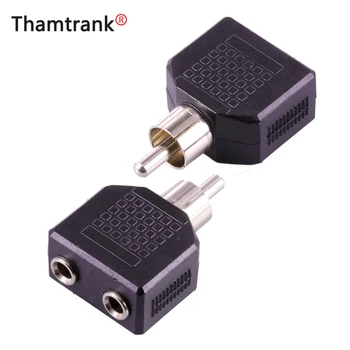 

10pcs 1xRCA Male Plug to 2x3.5mm Mono Female Jack Audio Adapter Nickel Plated 3.5mm RCA Plug R Connector Converter