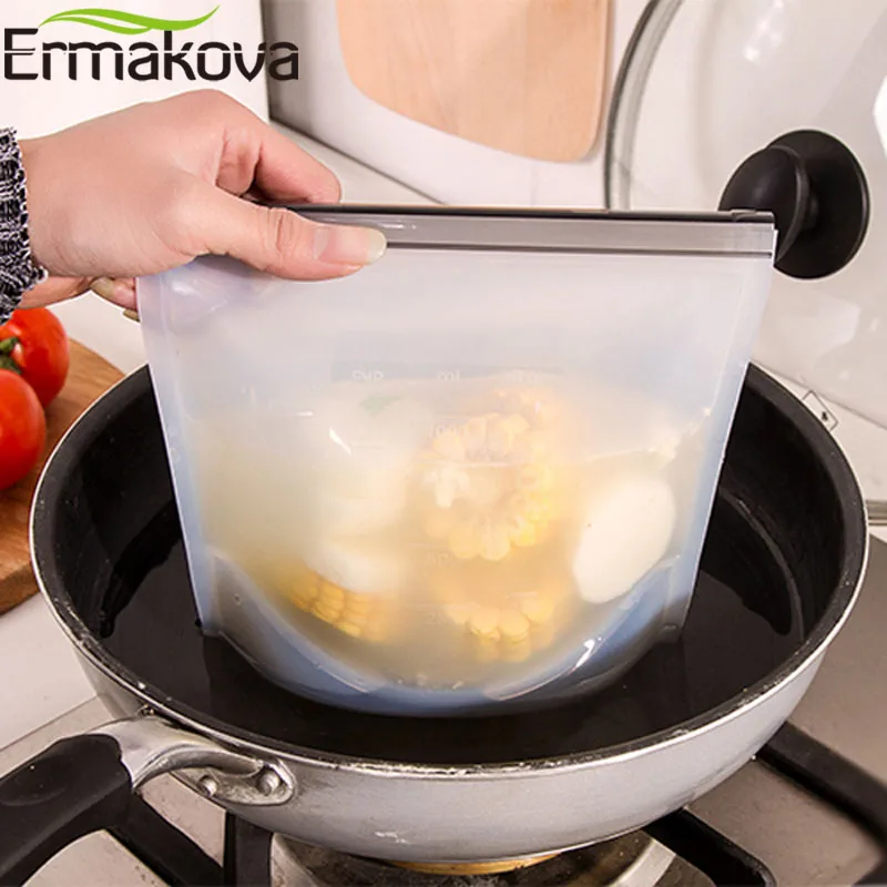 ERMAKOVA силиконовая сумка для хранения пищевых продуктов 1000 мл герметичное