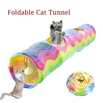 

Colorful Foldable Indoor Tunnel Funny Kitten Toy with Sound Paper for Cat Rabbit Animal Play Tunnel Tube toys Pet Cat Supplies
