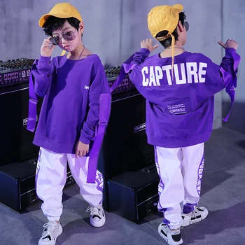 

Children's Hip-hop Clothing Hip-hop Style Boy Suit Winter Plus Velvet Dance Clothes Winter New Boy Performance Clothing