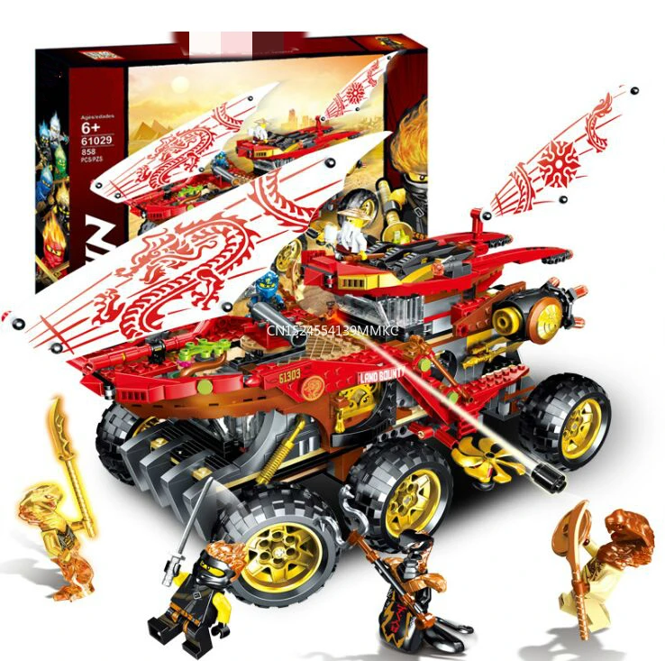 

New 858pcs Land Bounty Truck Model Building Blocks Compatible 70677 Kids Toy Bricks Gifts