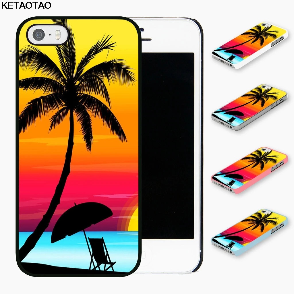 KETAOTAO пальмы LA Летний чехол для телефона s для iPhone 4S SE 5C 5S 6S 7 8 Plus X XS XR 11 Pro Чехол Мягкий ТПУ резиновый силиконовый - Цвет: Золотой