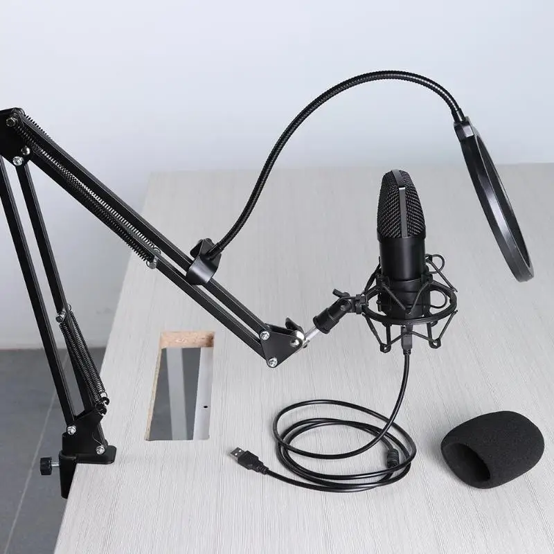USB микрофон комплект 48 кГц/16 бит Профессиональный Компьютер кардиоидный микрофон конденсаторный микрофон для ПК караоке Youtube студия запись