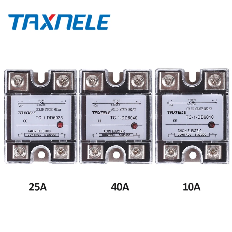 DC/DC полупроводниковое реле твердотельные реле SSR-25DA SSR-10DA SSR-40DA вход 5-32VDC выход 5-60VDC SSR 40A SSR Защитная крышка SSR DC-DC