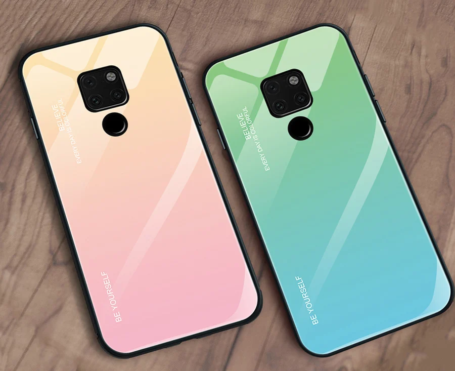 Стеклянный чехол для телефона huawei P20 mate 20 Lite 10 pro Honor 8X max Glory 9 10 закаленное стекло задняя крышка ТПУ Бампер корпус