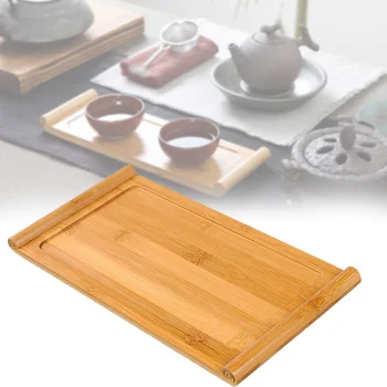

Holder Plate Board Bamboo Snack Durable Dessert Food Rectangle Home Tea Tray Serving Table Easy Clean