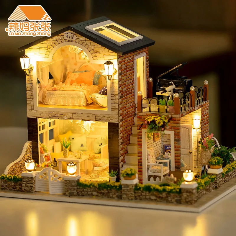 

Handmade Small House Model Creative Handmade DIY Loft Cabin for Making Princess Room Villa Assembled Gift Adult