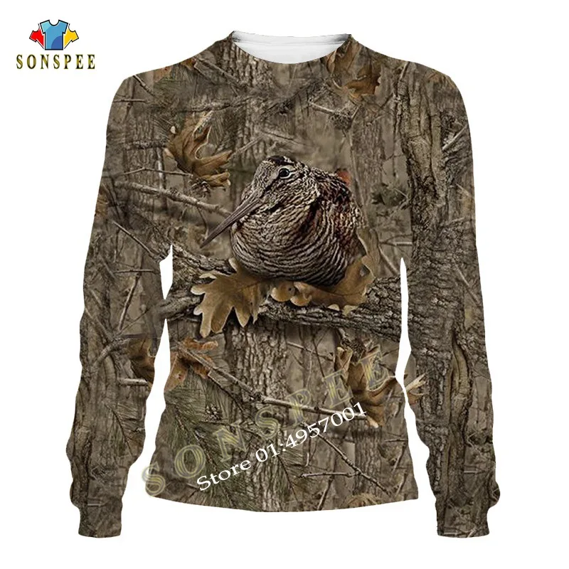 Fashion Streetwear Harajuku Women Hooded Sweatshirt Long Sleeve Casual Men's Hoodie Camo HUNTING ANIMALS Bird 3D Printed Hoodies