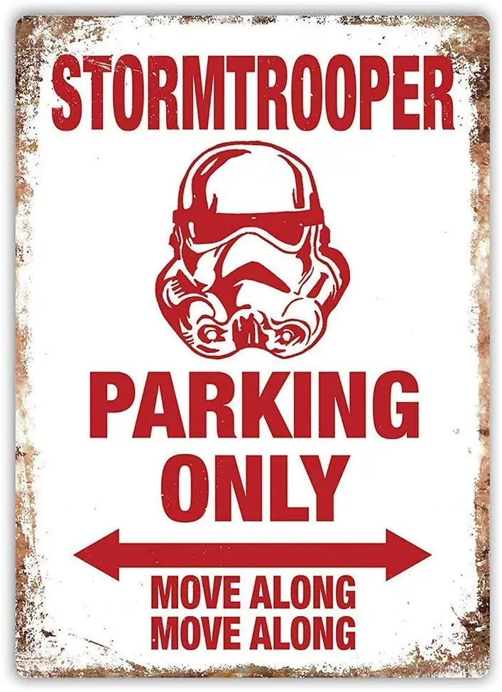 Парковочный только металлический настенный знак Stormtrooper Предупреждение